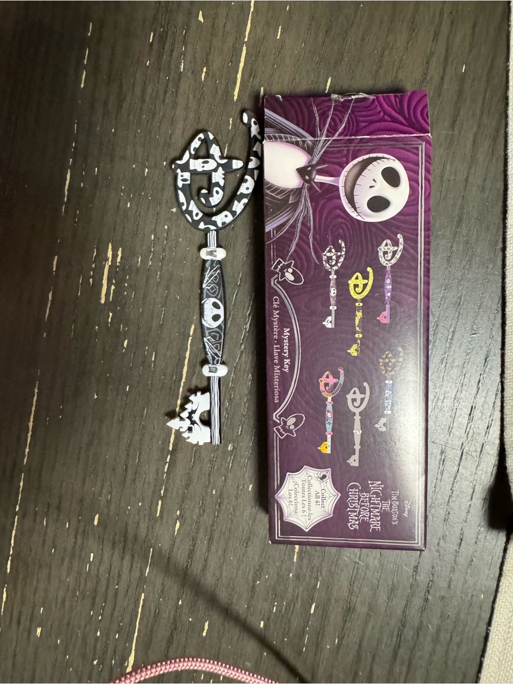 Disney The Nightmare Before Christmas Black and White Skeleton Key Bookmark